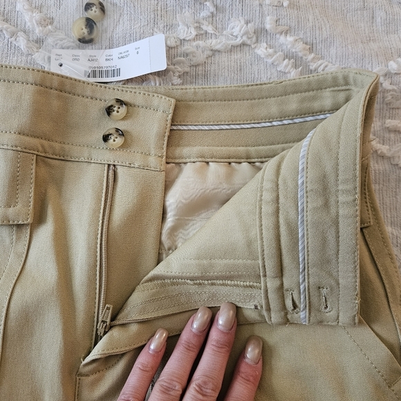 J.CREW Officer Patch-Pocket Wide-Leg Pant Stretch Twill in KHAKI size 6 NWT - Picture 10 of 13